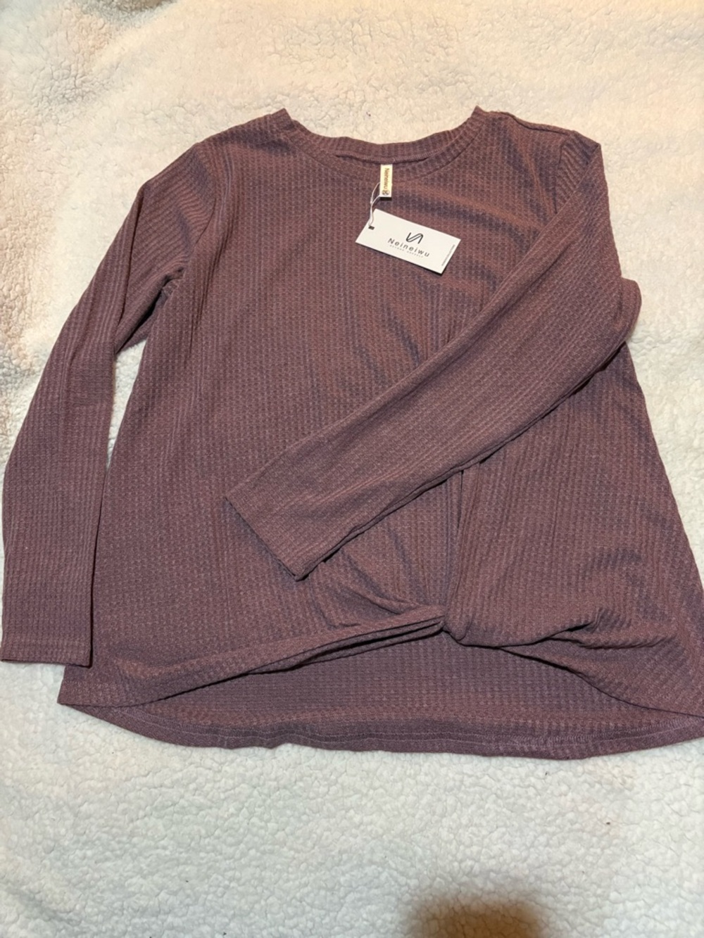 Women’s Mauve Twist-Front Long Sleeve Top -